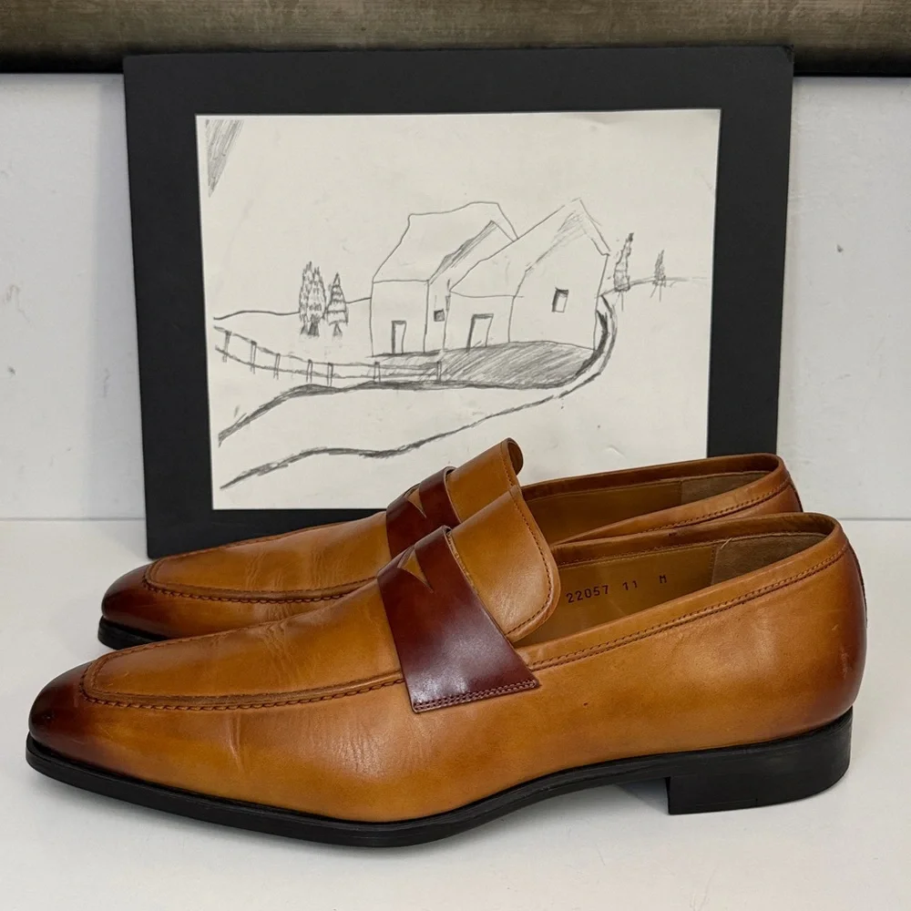 Magnanni Garner in Tabaco Men’s Loafers Size US 11 M - Picture 3 of 14